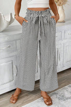 Load image into Gallery viewer, LDC Striped Knot Natural Pocket Pants: Black / S
