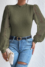 Load image into Gallery viewer, Mock Neck Lace Long Sleeve Top
