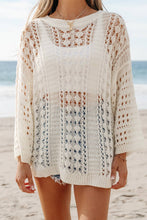 Load image into Gallery viewer, LDC Hollow Out Knit Bracelet Sleeve Drop Shoulder Sweater: White / XL
