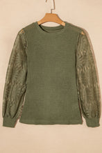 Load image into Gallery viewer, Mock Neck Lace Long Sleeve Top
